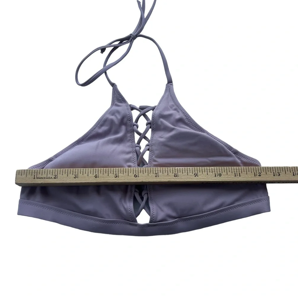 Victoria’s Secret Pink Womens Small Mauve Halter Criss-cross Swimwear Bikini Top